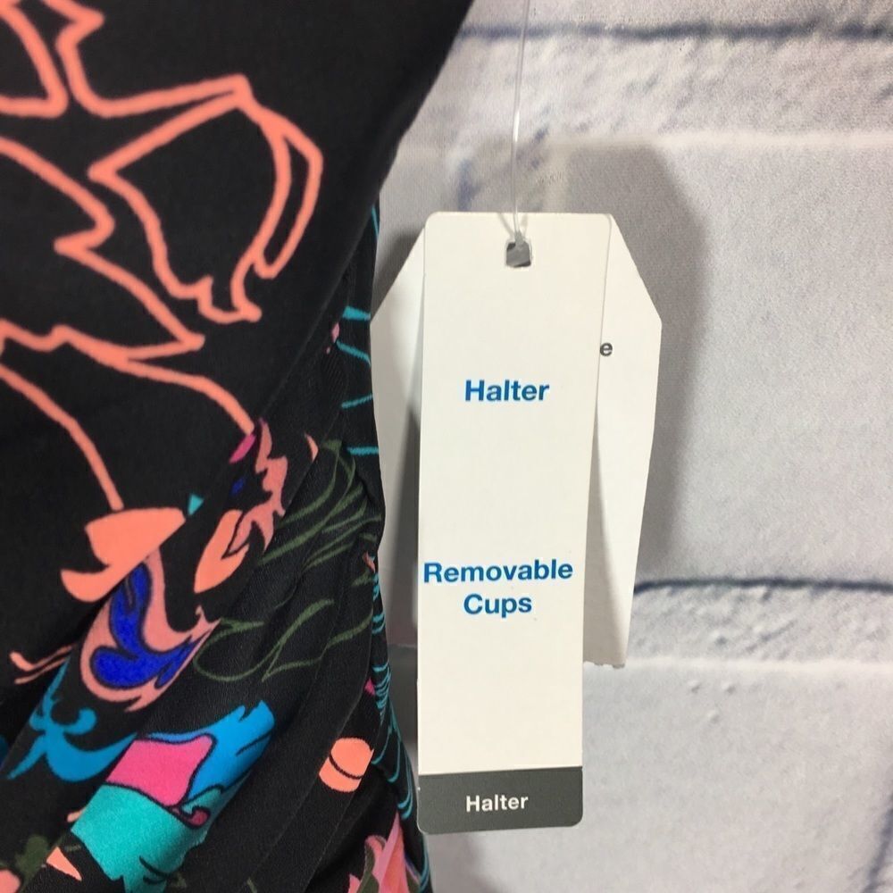 Time and True 1 Pc Halter Swimsuit Black Small 4-6 - Picture 2 of 7